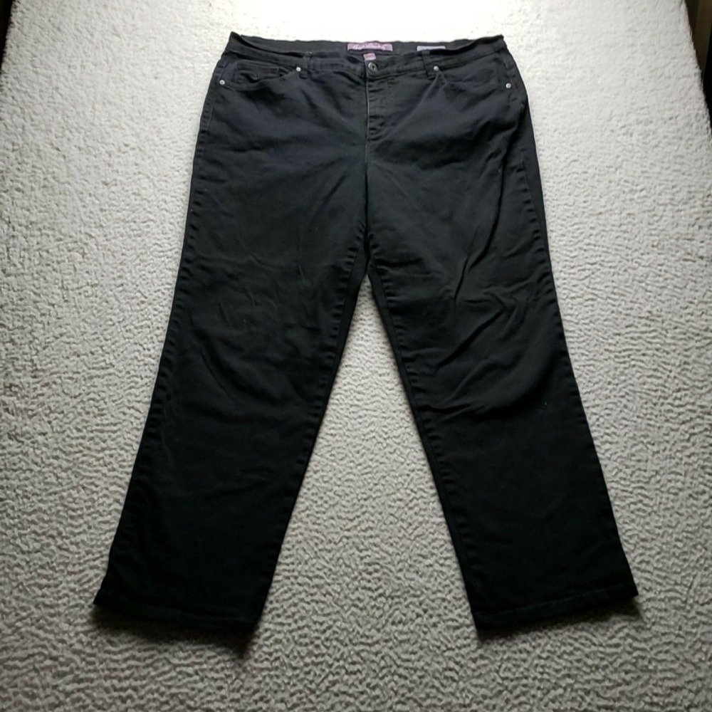 Gloria Vanderbilt Amanda Jeans Womens Plus 18W Short Black Straight Stretch